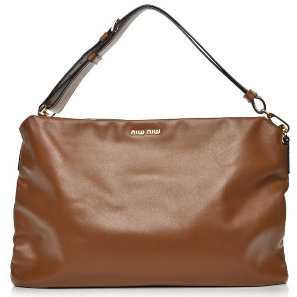 Sale Miu Miu Prada camel calf skin hobo bag NEW